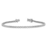 14k White Gold 1 carat Lab Grown Diamond VS/SI+ G+ Complete Round Tennis Bracelet - Image 3