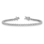 14k White Gold 2 carat Lab Grown Diamond VS/SI+ G+ Complete Round Tennis Bracelet - Image 3