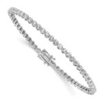 14k White Gold 2 carat Lab Grown Diamond VS/SI+ G+ Complete Round Tennis Bracelet - Image 5