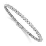 14k White Gold 2 1/8 carat Lab Grown Diamond VS/SI+ G+ Complete 6.75 inch Shapes Bracelet - Image 3