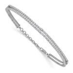 14k White Gold 2 3/4 carat Lab Grown Diamond VS/SI+ G+ Complete Double Strand 7.25 inch with 1 inch extension Bracelet - Image 3
