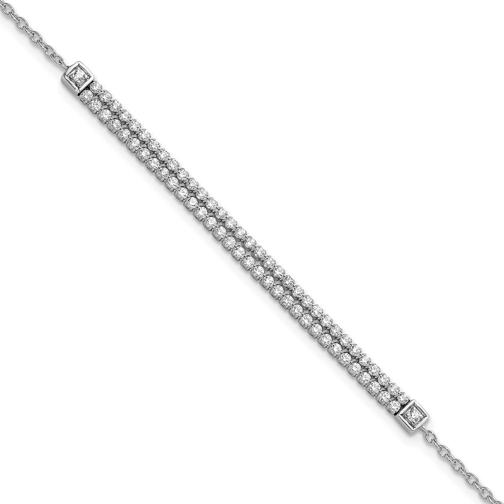 BM10272-103-WAA.jpg 14k White Gold 1 carat Lab Grown Diamond VS/SI+ G+ Complete 6.5 inch with 1 inch extension Bracelet - Image 1