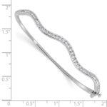 14k White Gold 1 1/4 carat Lab Grown Diamond VS/SI+ G+ Wavy Complete Bangle Bracelet - Image 3