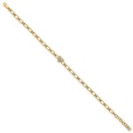 14K Polished Complete 1/6 carat Diamond Heart Cluster Fancy Link 7 inch Bracelet with 1 inch Extender - Image 2