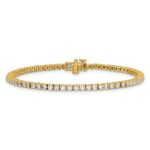 14k 2 3/4 carat Lab Grown Diamond VS+ F+ Complete Tennis Bracelet - Image 3
