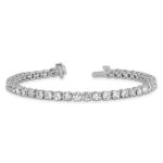 14k White Gold  9 carat Lab Grown Diamond VS+ F+ Complete Tennis Bracelet - Image 5