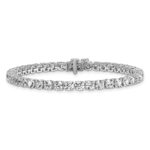 14k White Gold  10 carat Lab Grown Diamond VS+ F+ Complete Tennis Bracelet - Image 3