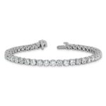 14k White Gold  10 carat Lab Grown Diamond VS/SI+ G+ Complete Tennis Bracelet - Image 5