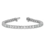 14k White Gold  12 1/2 carat Lab Grown Diamond VS/SI+ G+ Complete Tennis Bracelet - Image 5