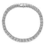 14k White Gold  14 carat Lab Grown Diamond VS+ F+ Complete Tennis Bracelet - Image 4