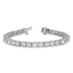 14k White Gold 16 carat Lab Grown Diamond VS/SI+ G+ Complete Tennis Bracelet - Image 5