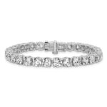 14k White Gold  22 1/2 carat Lab Grown Diamond VS+ F+ Complete Tennis Bracelet - Image 3