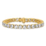 14k 22 1/2 carat Lab Grown Diamond VS+ F+ Complete Tennis Bracelet - Image 3