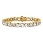 14k 25 carat Lab Grown Diamond VS+ F+ Complete Tennis Bracelet - Image 3