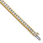 14k 7 carat Lab Grown Diamond VS+ F+ Complete Princess Bezel Set Tennis Bracelet