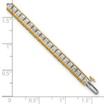 14k 7 carat Lab Grown Diamond VS+ F+ Complete Princess Bezel Set Tennis Bracelet - Image 7