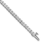 14k White Gold 7 carat Lab Grown Diamond VS+ F+ Complete Princess Prong Set Tennis Bracelet