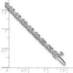 14k White Gold 7 carat Lab Grown Diamond VS+ F+ Complete Princess and Round Tennis Bracelet - Image 6