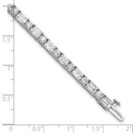 14k White Gold 10 carat Lab Grown Diamond VS/SI+ G+ Complete Emerald and Round Tennis Bracelet - Image 6