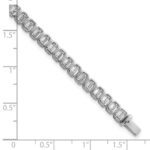 14k White Gold 6 1/2 carat Lab Grown Diamond VS/SI+ G+ Complete Emerald Bezel Set Tennis Bracelet - Image 6