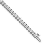 14k White Gold 10 carat Lab Grown Diamond VS/SI+ G+ Complete Princess Prong Set Tennis Bracelet