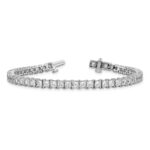 14k White Gold 10 carat Lab Grown Diamond VS/SI+ G+ Complete Princess Prong Set Tennis Bracelet - Image 5