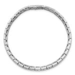 14k White Gold 5 carat Lab Grown Diamond VS/SI+ G+ Complete Princess Bezel Set Tennis Bracelet - Image 4