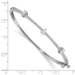 14k White Gold 1 1/4 carat Lab Grown Diamond VS/SI+ G+ Complete Round and Pear Hinged Bangle Bracelet - Image 3