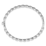 14k White Gold 1 carat Lab Grown Diamond VS/SI+ G+ Complete Hinged Bangle Bracelet - Image 2