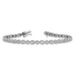 14k White Gold 7/8 carat Lab Grown Diamond VS/SI+ G+ Complete 7 inch Fancy Bracelet - Image 5
