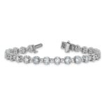 14k White Gold 11 carat Lab Grown Diamond VS/SI+ G+ Complete Round and Oval 7 inch Fancy Tennis Bracelet - Image 5