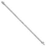 14k White Gold 7 carat Lab Grown Diamond VS/SI+ G+ Complete Emerald Tennis Bracelet - Image 2