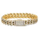14k 9 1/6 carat Lab Grown Diamond VS/SI+ G+ Complete 4mm Pav‚ Cuban Link 8 Bracelet - Image 3