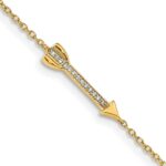 14k Complete 1/20 carat Diamond Arrow Bracelet