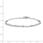 14k White Gold Complete 1/4 carat Diamond Half-Bangle 6.75 inch Bracelet with 0.5 inch Extender - Image 2