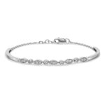 14k White Gold 1/2 carat Lab Grown Diamond VS/SI+ G+ Complete Bangle Bracelet - Image 3
