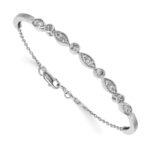 14k White Gold 1 carat Lab Grown Diamond VS/SI+ G+ Complete Bangle Bracelet