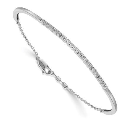14k White Gold 1/2 carat Lab Grown Diamond VS/SI+ G+ Complete Bangle Bracelet