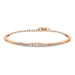 14k Rose Gold 3/4 carat Lab Grown Diamond VS/SI+ G+ Complete Graduated Bangle Bracelet - Image 3