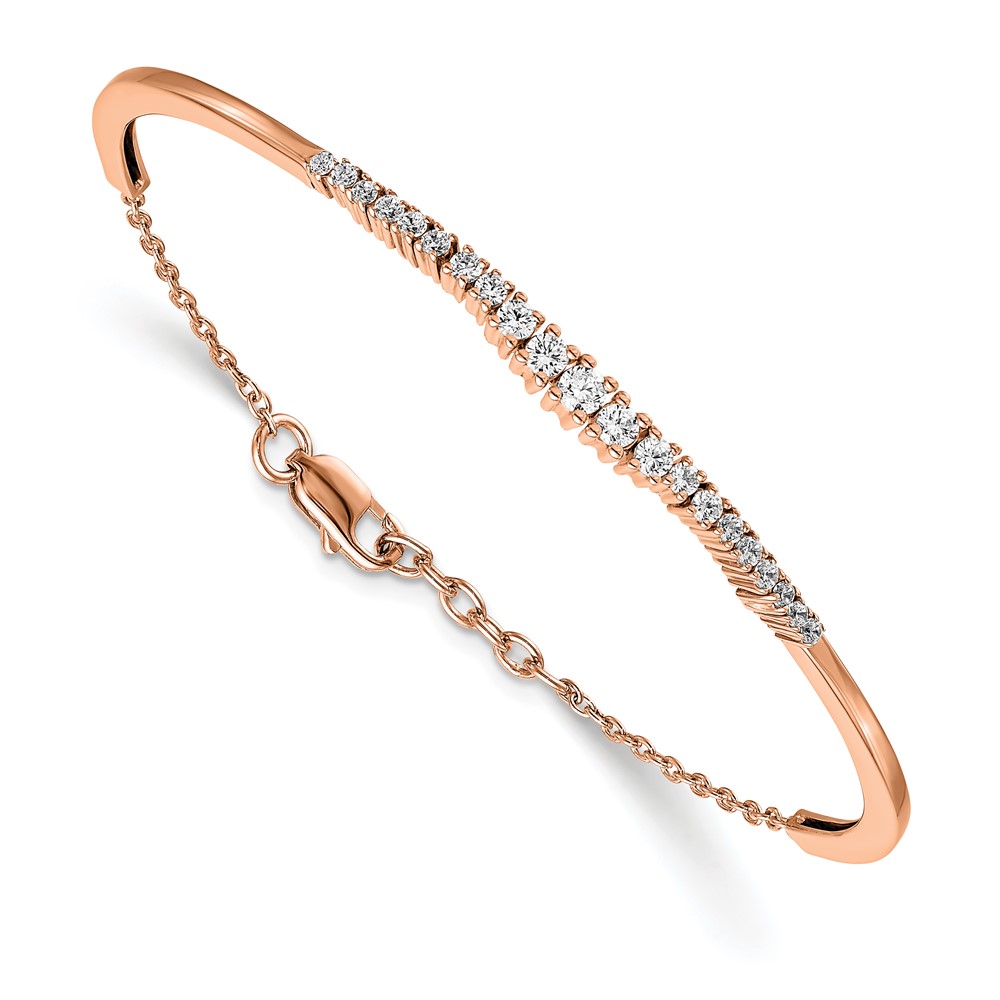 BM3727-075-RA.jpg 14k Rose Gold 3/4 carat Lab Grown Diamond VS/SI+ G+ Complete Graduated Bangle Bracelet - Image 1