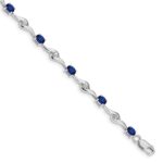 10k White Gold Blue Sapphire/White Sapphire Bracelet