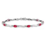 10k White Gold Diamond and Ruby Bracelet - Image 3