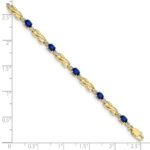 10k Diamond and Oval Sapphire Bracelet - Image 4