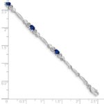 10k White Gold Diamond and Sapphire Bracelet - Image 3