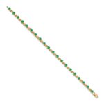 14k Complete Round Emerald Fancy Link 7 inch Bracelet - Image 2