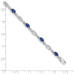 10k White Gold Diamond and Sapphire Bracelet - Image 4