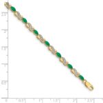 10k Diamond and Emerald Infinity Bracelet - Image 3