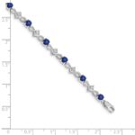 10k White Gold Diamond and Sapphire Bracelet - Image 3