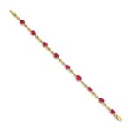 14k Complete Diamond and Oval Ruby Infinity 7 inch Bracelet - Image 2