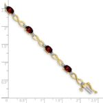 10k Garnet and Diamond Infinity Bracelet - Image 3